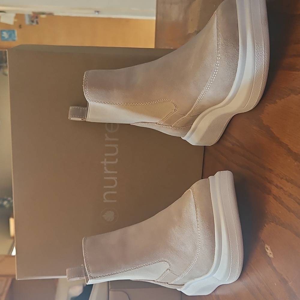 Nurture by Lamaze Women's Cream Ankle Booties